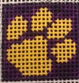 #14 Paw Purple and Yellow 1 Inch Square