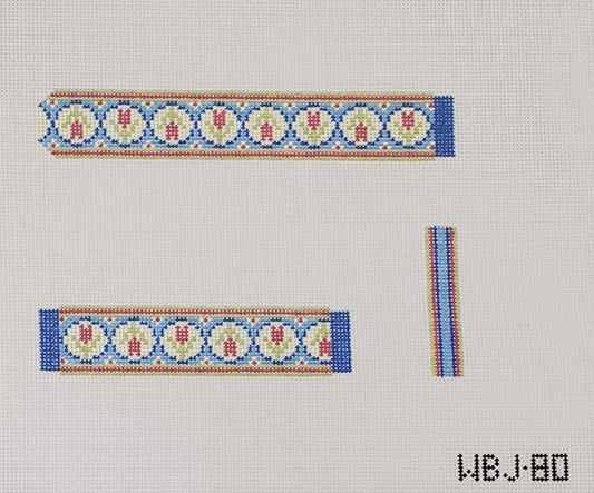 WBJ-80 Blue with Red Tulip Watch Band