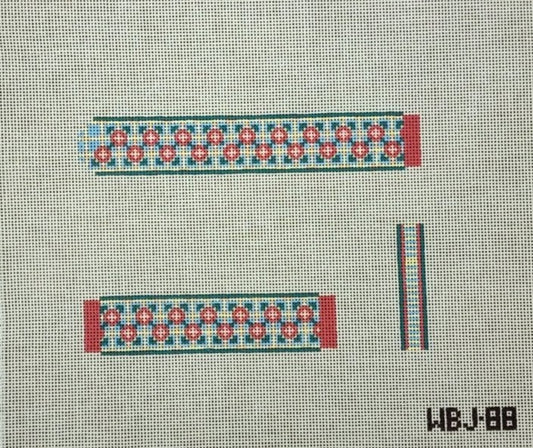 WBJ-88 Aqua with Red Floral Watch Band