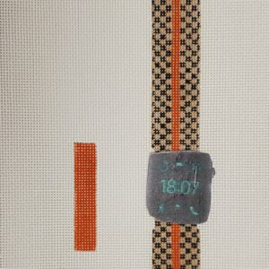 WB 64 Brown Check and Orange Watch Band