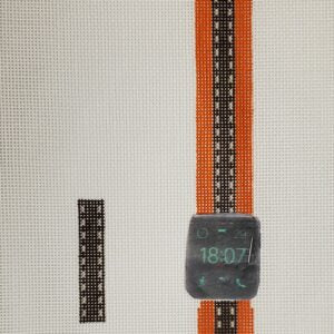WB 67 Brown Ribbon with Orange Watch Band